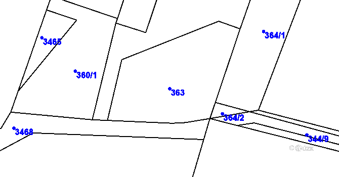 Parcela st. 363 v KÚ Suchdol nad Lužnicí, Katastrální mapa