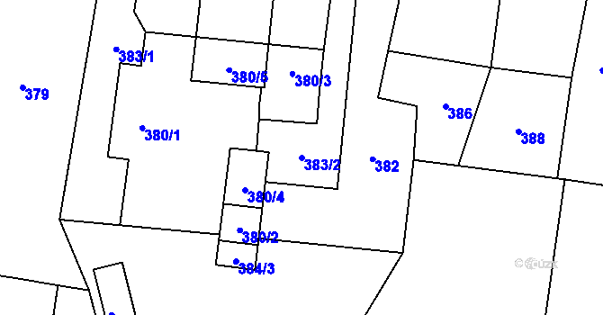Parcela st. 383/2 v KÚ Suchdol nad Lužnicí, Katastrální mapa