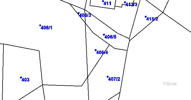 Parcela st. 406/4 v KÚ Suchdol nad Lužnicí, Katastrální mapa