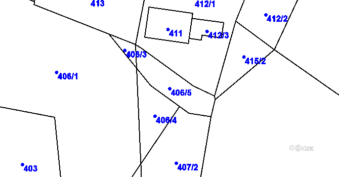 Parcela st. 406/5 v KÚ Suchdol nad Lužnicí, Katastrální mapa