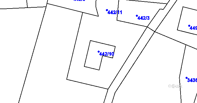 Parcela st. 442/10 v KÚ Suchdol nad Lužnicí, Katastrální mapa