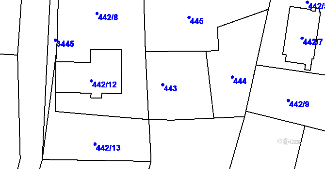 Parcela st. 443 v KÚ Suchdol nad Lužnicí, Katastrální mapa