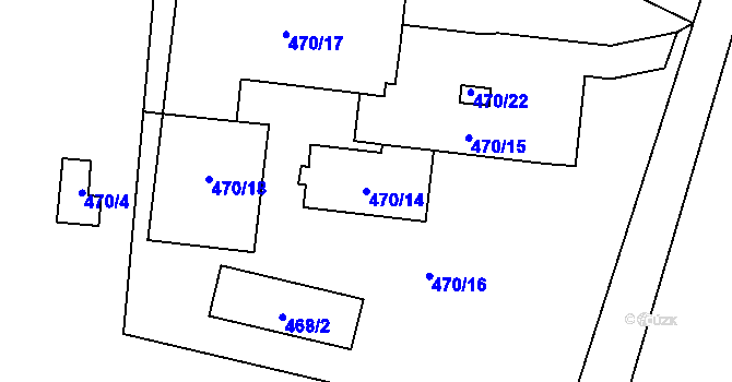 Parcela st. 470/14 v KÚ Suchdol nad Lužnicí, Katastrální mapa