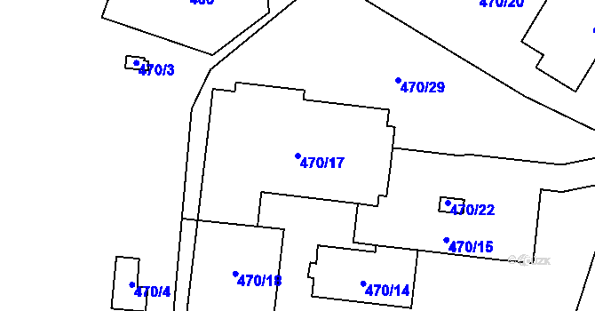 Parcela st. 470/17 v KÚ Suchdol nad Lužnicí, Katastrální mapa