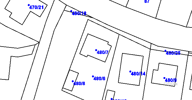 Parcela st. 480/7 v KÚ Suchdol nad Lužnicí, Katastrální mapa