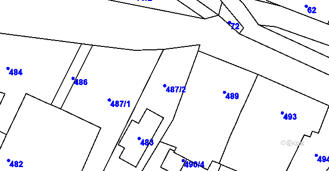 Parcela st. 487/2 v KÚ Suchdol nad Lužnicí, Katastrální mapa