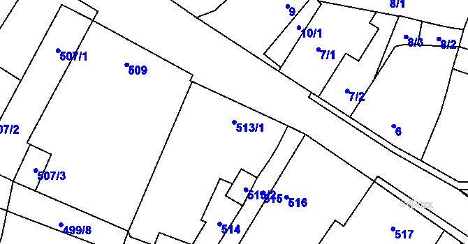 Parcela st. 513/1 v KÚ Suchdol nad Lužnicí, Katastrální mapa