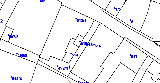 Parcela st. 513/2 v KÚ Suchdol nad Lužnicí, Katastrální mapa