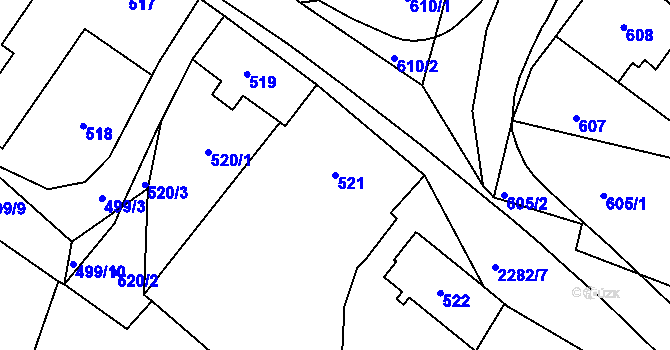 Parcela st. 521 v KÚ Suchdol nad Lužnicí, Katastrální mapa
