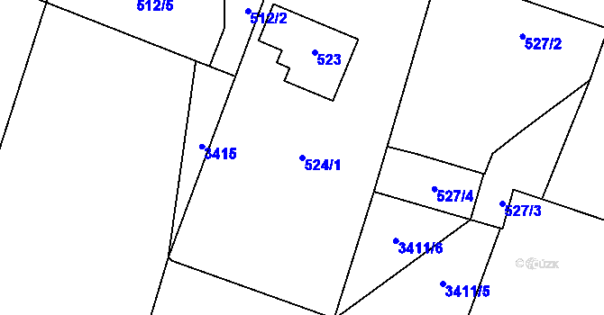 Parcela st. 524/1 v KÚ Suchdol nad Lužnicí, Katastrální mapa