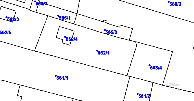 Parcela st. 562/1 v KÚ Suchdol nad Lužnicí, Katastrální mapa