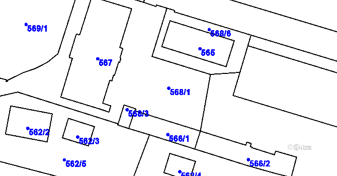 Parcela st. 568/1 v KÚ Suchdol nad Lužnicí, Katastrální mapa