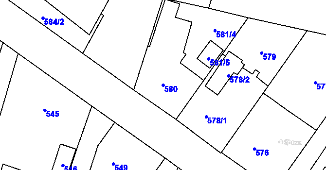 Parcela st. 580 v KÚ Suchdol nad Lužnicí, Katastrální mapa