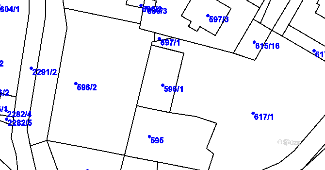 Parcela st. 596/1 v KÚ Suchdol nad Lužnicí, Katastrální mapa