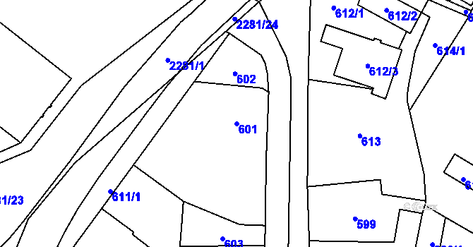 Parcela st. 601 v KÚ Suchdol nad Lužnicí, Katastrální mapa