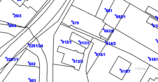 Parcela st. 612/2 v KÚ Suchdol nad Lužnicí, Katastrální mapa