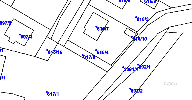 Parcela st. 616/4 v KÚ Suchdol nad Lužnicí, Katastrální mapa