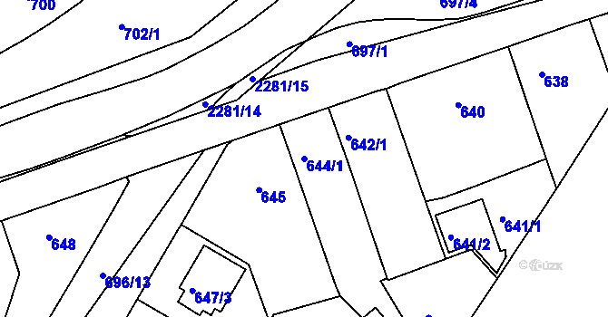 Parcela st. 644/1 v KÚ Suchdol nad Lužnicí, Katastrální mapa