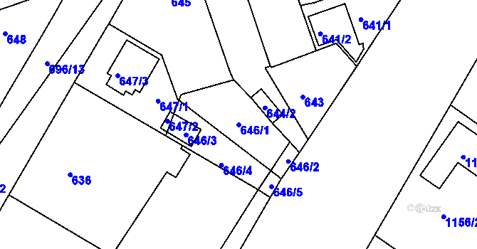 Parcela st. 646/1 v KÚ Suchdol nad Lužnicí, Katastrální mapa