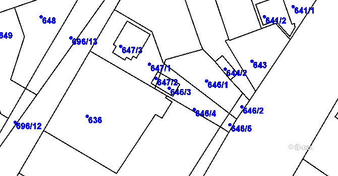 Parcela st. 646/3 v KÚ Suchdol nad Lužnicí, Katastrální mapa