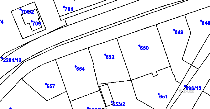 Parcela st. 652 v KÚ Suchdol nad Lužnicí, Katastrální mapa