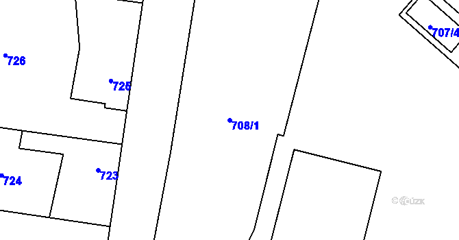 Parcela st. 708/1 v KÚ Suchdol nad Lužnicí, Katastrální mapa