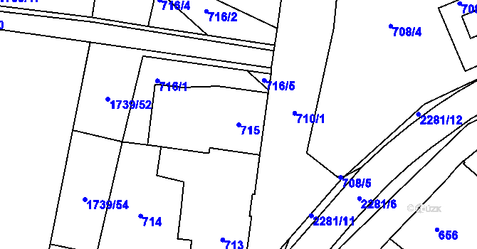 Parcela st. 715 v KÚ Suchdol nad Lužnicí, Katastrální mapa