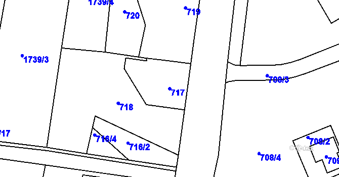 Parcela st. 717 v KÚ Suchdol nad Lužnicí, Katastrální mapa