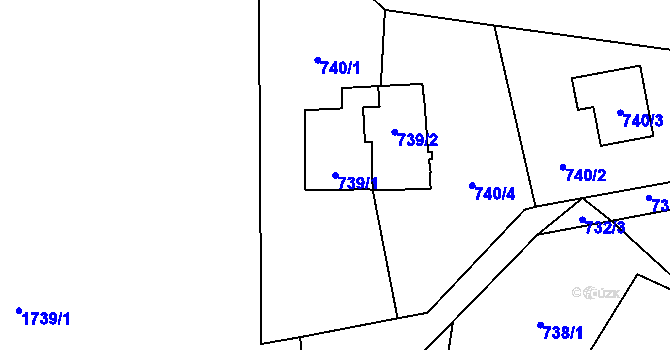Parcela st. 739/1 v KÚ Suchdol nad Lužnicí, Katastrální mapa