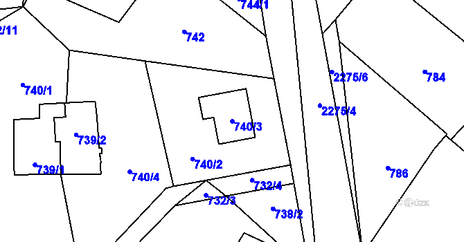 Parcela st. 740/3 v KÚ Suchdol nad Lužnicí, Katastrální mapa