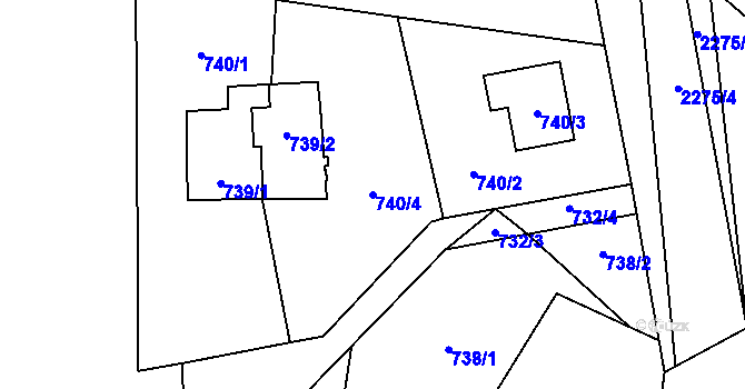 Parcela st. 740/4 v KÚ Suchdol nad Lužnicí, Katastrální mapa