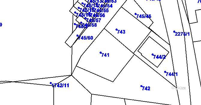 Parcela st. 741 v KÚ Suchdol nad Lužnicí, Katastrální mapa