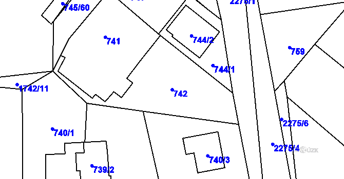 Parcela st. 742 v KÚ Suchdol nad Lužnicí, Katastrální mapa