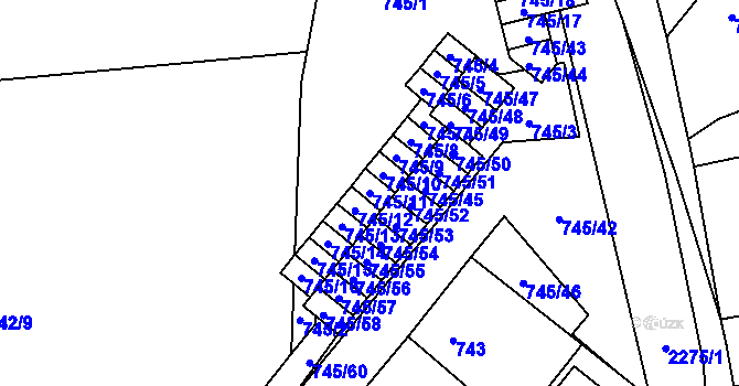 Parcela st. 745/11 v KÚ Suchdol nad Lužnicí, Katastrální mapa