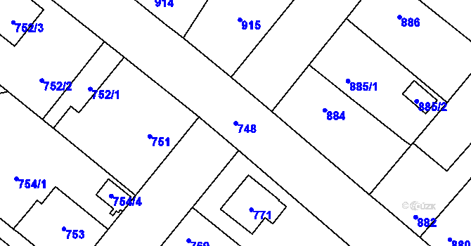 Parcela st. 748 v KÚ Suchdol nad Lužnicí, Katastrální mapa