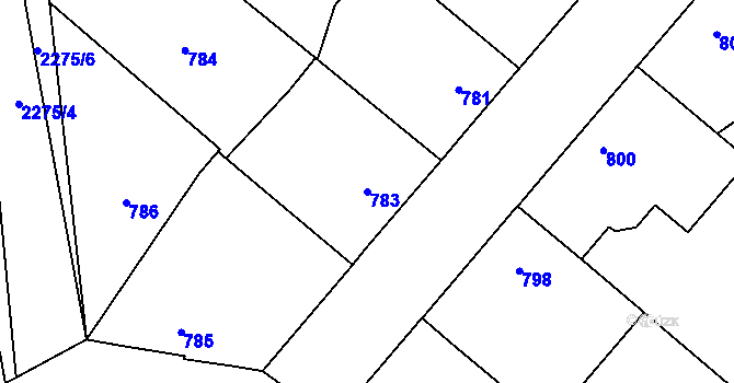 Parcela st. 783 v KÚ Suchdol nad Lužnicí, Katastrální mapa