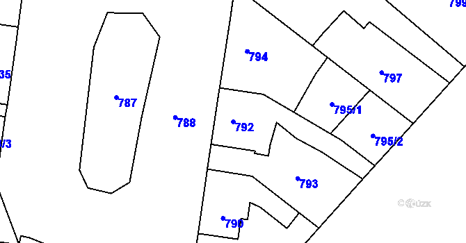 Parcela st. 792 v KÚ Suchdol nad Lužnicí, Katastrální mapa