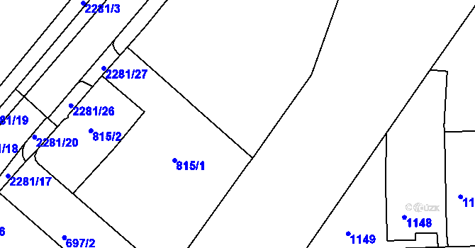 Parcela st. 817/3 v KÚ Suchdol nad Lužnicí, Katastrální mapa