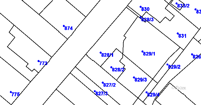 Parcela st. 828/1 v KÚ Suchdol nad Lužnicí, Katastrální mapa