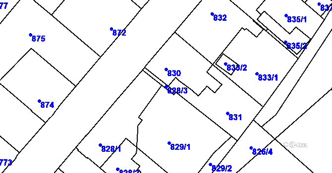 Parcela st. 828/3 v KÚ Suchdol nad Lužnicí, Katastrální mapa
