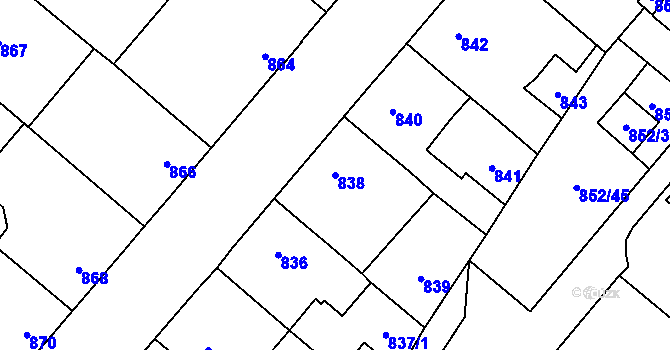 Parcela st. 838 v KÚ Suchdol nad Lužnicí, Katastrální mapa
