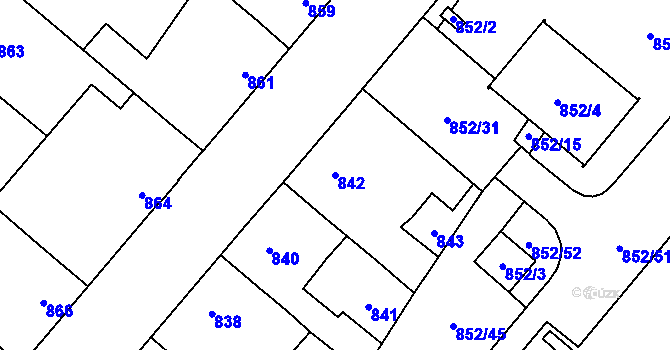 Parcela st. 842 v KÚ Suchdol nad Lužnicí, Katastrální mapa