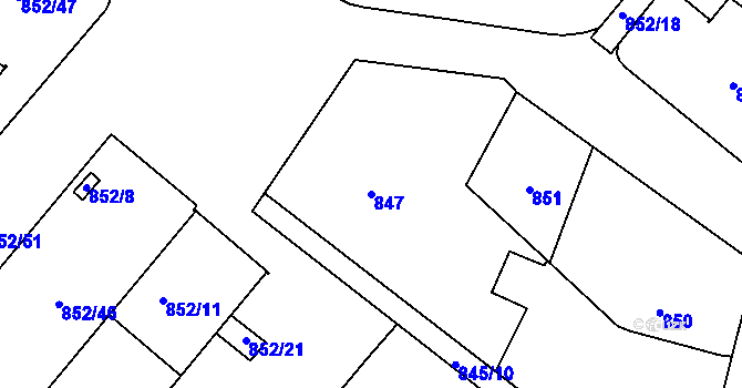 Parcela st. 847 v KÚ Suchdol nad Lužnicí, Katastrální mapa