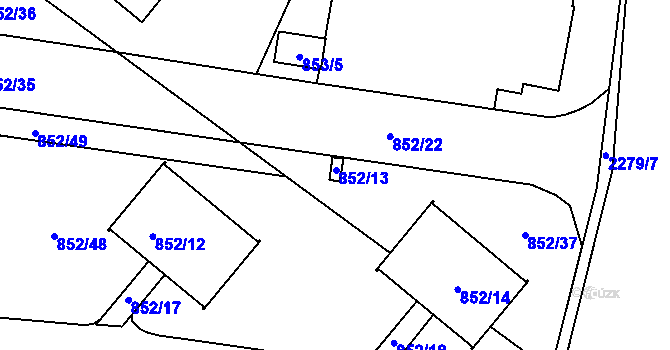 Parcela st. 852/13 v KÚ Suchdol nad Lužnicí, Katastrální mapa