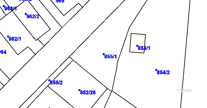 Parcela st. 855/1 v KÚ Suchdol nad Lužnicí, Katastrální mapa