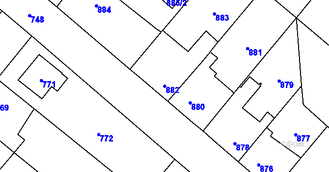 Parcela st. 882 v KÚ Suchdol nad Lužnicí, Katastrální mapa