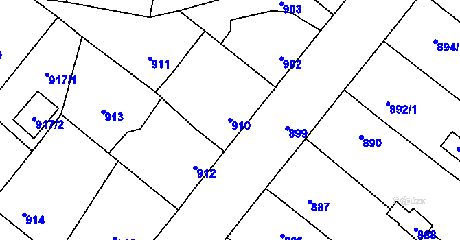 Parcela st. 910 v KÚ Suchdol nad Lužnicí, Katastrální mapa