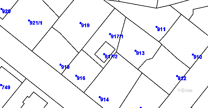 Parcela st. 917/2 v KÚ Suchdol nad Lužnicí, Katastrální mapa