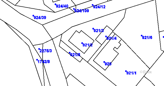 Parcela st. 921/2 v KÚ Suchdol nad Lužnicí, Katastrální mapa