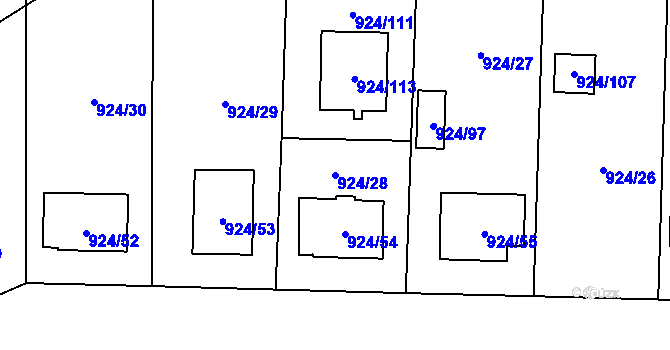 Parcela st. 924/28 v KÚ Suchdol nad Lužnicí, Katastrální mapa